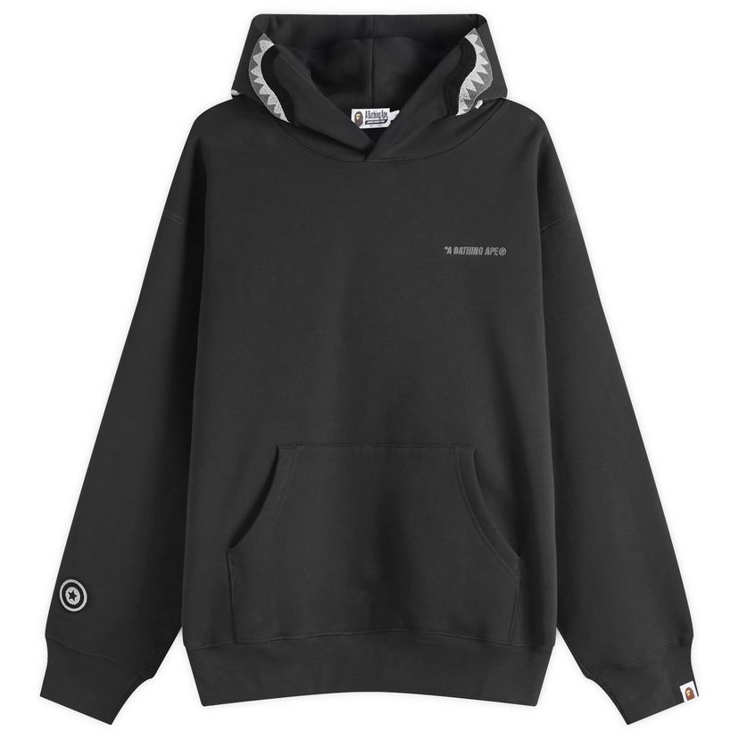 Dukserice BAPE Shark Logo Relaxed Fit Pullover Hoodie Crna | 001PPL301303M-BLK
