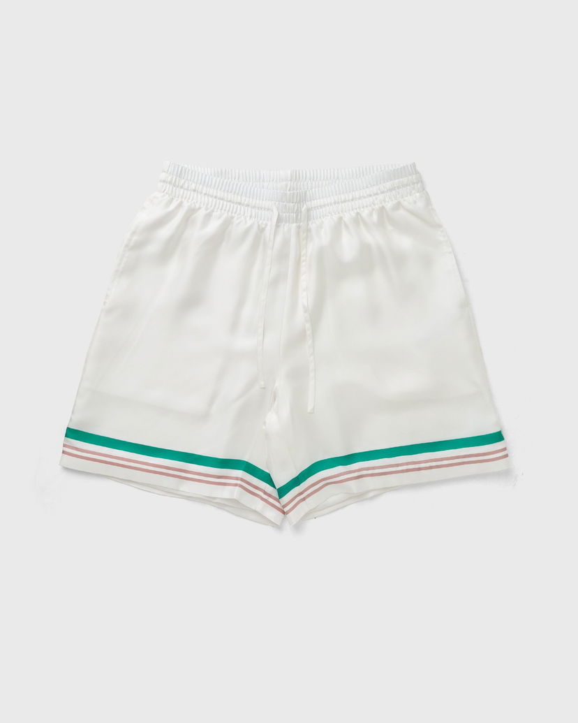 Kratke hlače Casablanca White Casual Shorts with Stripes Bijela | MPF25-TR-012-06