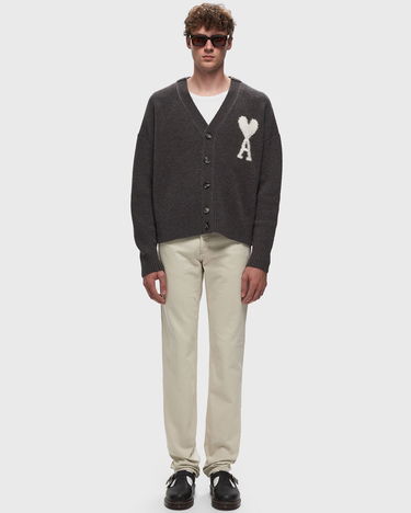 Džemper AMI Paris CARDIGAN DE COEUR ECRU Siva | UKC025.KN0032-061, 1