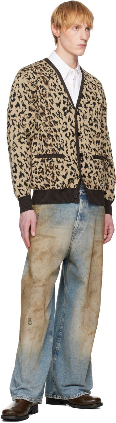 Džemper WACKO MARIA WACKO MARIA Leopard Jacquard Knit Cardigan Bež | 25SS-WMK-KN14, 3