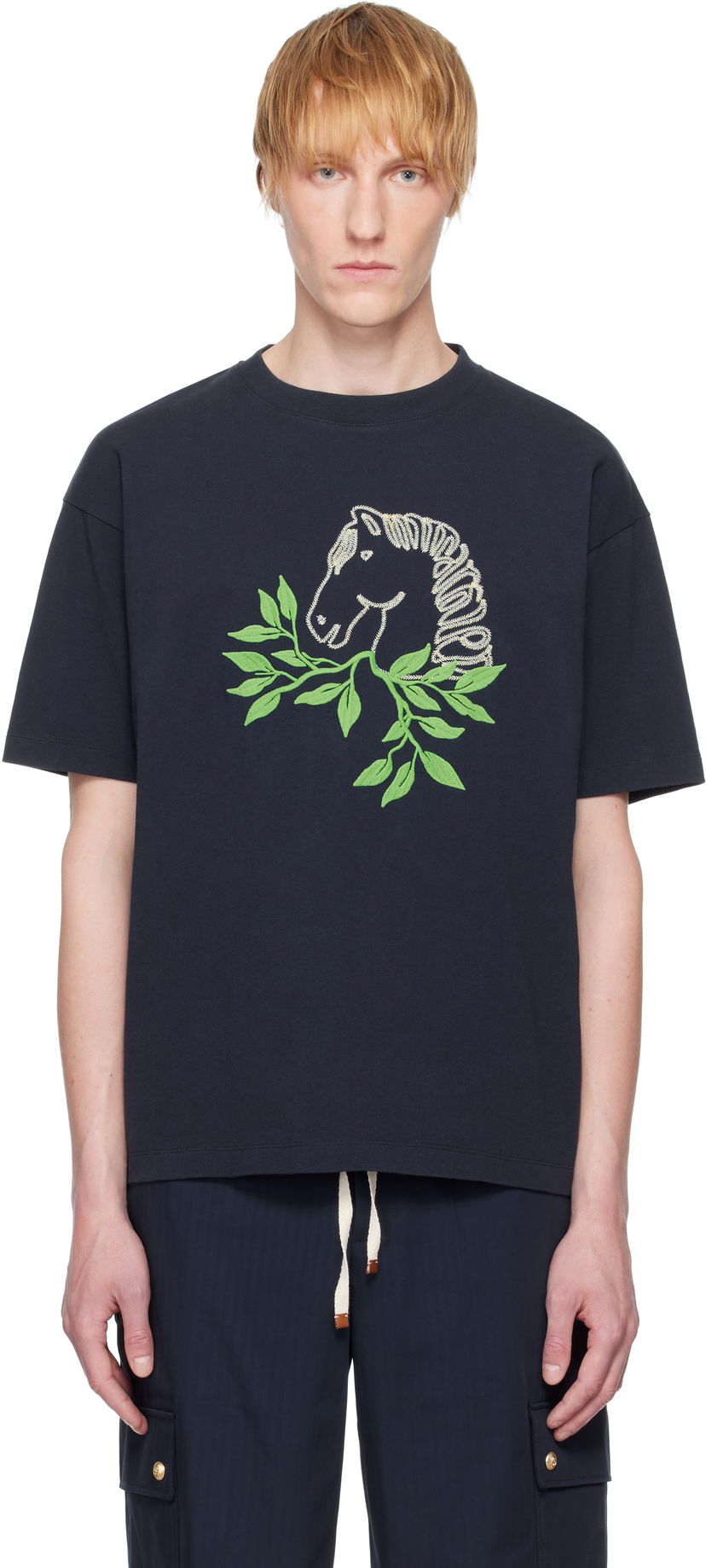 Majica kratkih rukava Drôle de Monsieur Drole de Monsieur 'Le T-Shirt Polo' T-Shirt Tamnoplava | G-TS244-CO134-NY