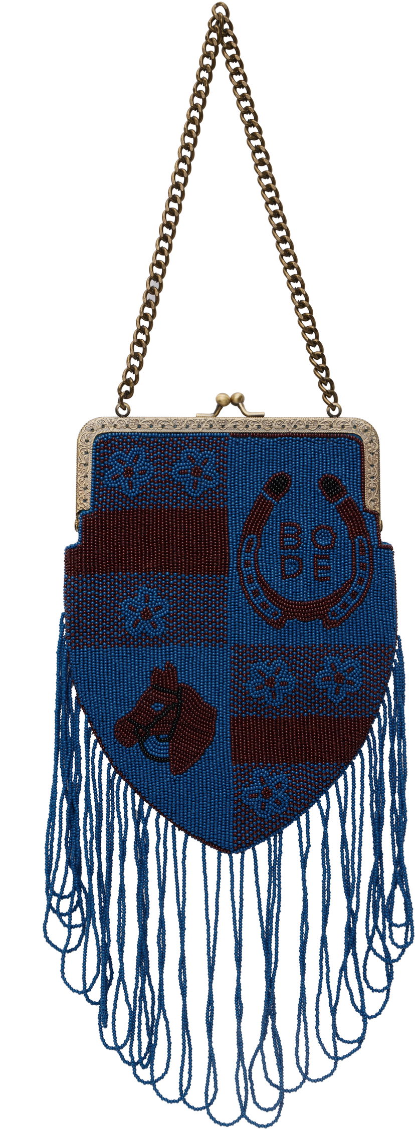 Ručna torbica Bode Bode Capri Beaded Fringe Bag Plava | WRS25AC004