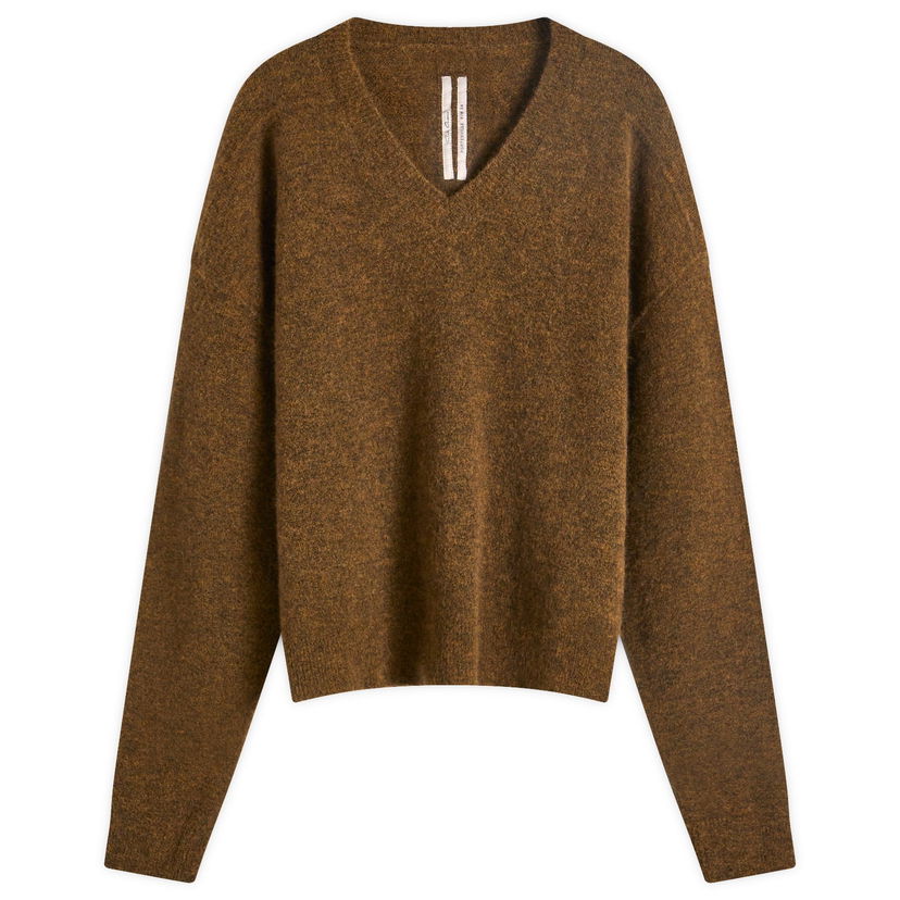 Džemper Rick Owens Tommy Knit V Neck Smeđa | RU02D6650-62