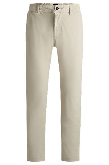 Hlače BOSS Tapered-Fit Technical-Stretch Chinos Bež | 50519228
