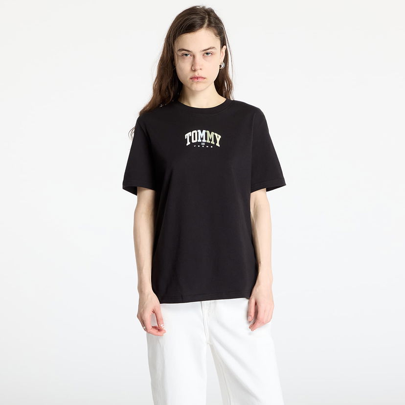 Majica kratkih rukava Tommy Hilfiger Tommy Jeans Relaxed Color Varsity Tee Crna | DW0DW21337 BDS