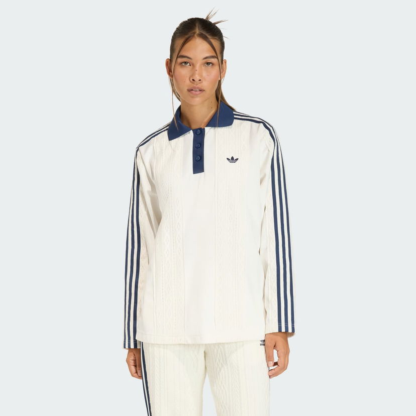 Polo majica adidas Performance adidas Originals Winterized Long Sleeve Polo Shirt Bijela | KR7651