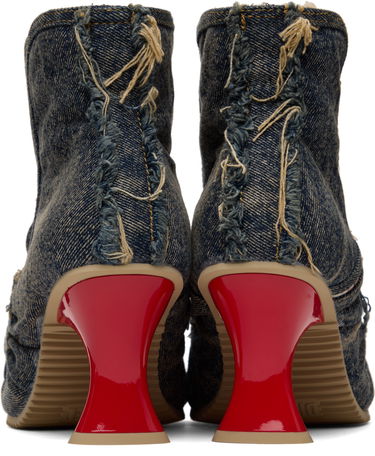 Tenisice i cipele Diesel D-Woodstock Ab Distressed Denim Flared Heel Ankle Boots Višebojno | Y03696 P1848, 1