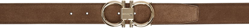 Pojasevi FERRAGAMO Salvatore Ferragamo Double Gancini Suede Belt Smeđa | 781603
