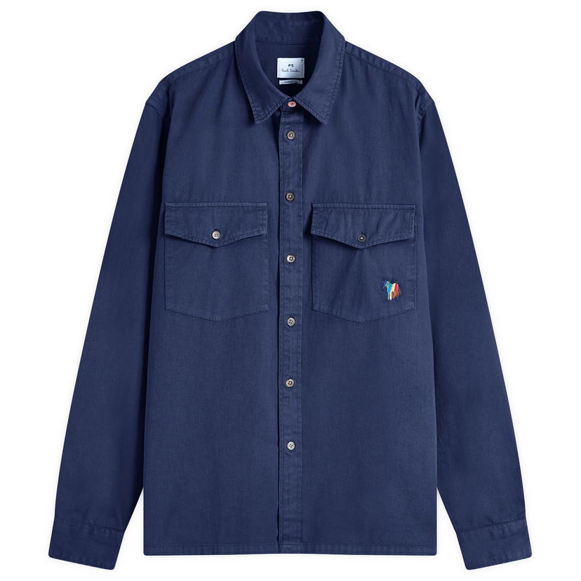 Košulja Paul Smith Paul Smith 2-Pocket Broadstripe Zebra Shirt, Size Large Tamnoplava | M2R-647X-P21452-49