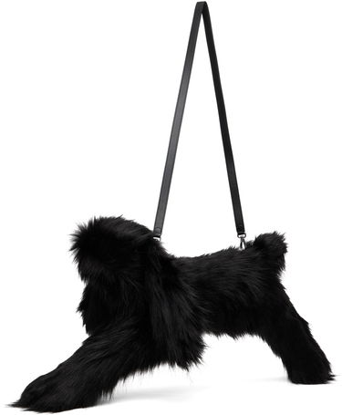 Torba za rame Simone Rocha Simone Rocha Faux Fur Hare Crossbody Bag Crna | BAG197B 0815, 2