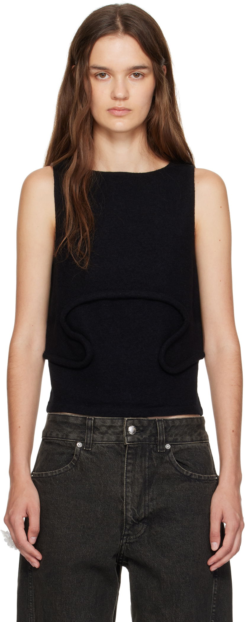 Majica bez rukava Eckhaus Latta Eckhaus Latta Pallas Tank Top Crna | 1405-EL-PF25-D -