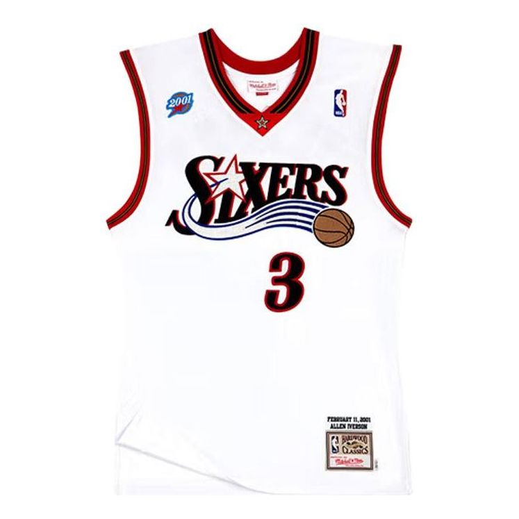 Dres Mitchell & Ness Mitchell & Ness NBA 76ers Basketball Jersey Bijela | AJY4CP19163-P76WHIT01AIV