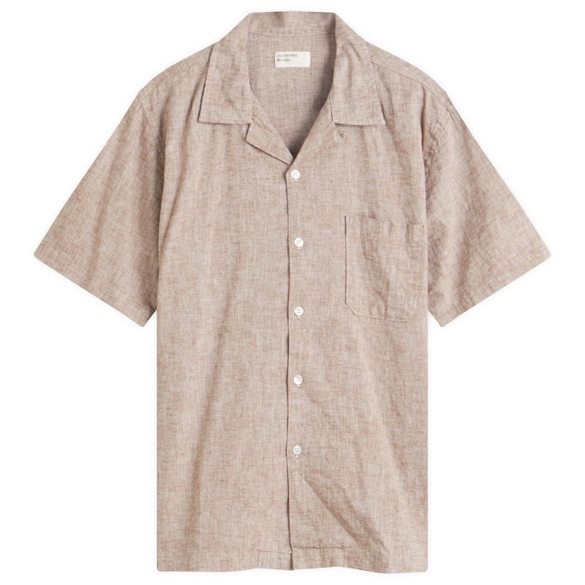 Košulja Universal Works Universal Works Slub Linen Road Shirt, Size X-Large Bež | 32604-BRN