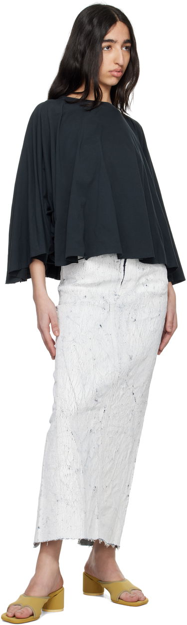 Suknja Maison Margiela MM6 Maison Margiela Hand-Painted Denim Maxi Skirt Bijela | S62MI0027 M30028, 3