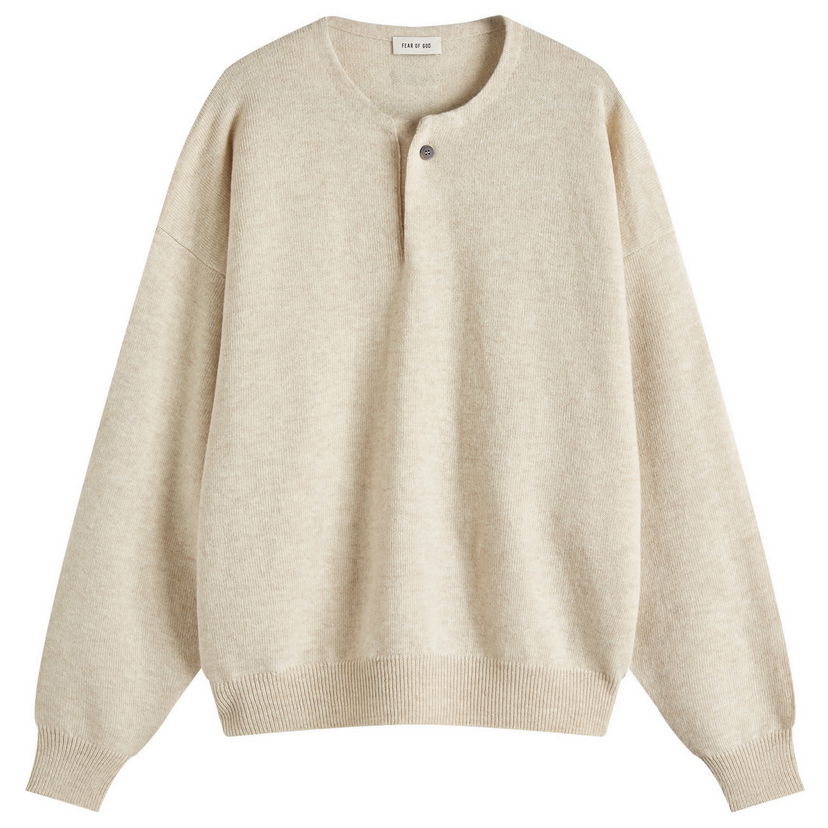 Džemper Fear of God Fear Of God Henley Fine Knit Sweater Bež | FGE220-2041LAW-277