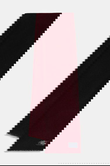 Šal MAISON KITSUNÉ Wool Fringe Scarf with Logo Patch Tamnocrvena | PW06200WB0028, 0