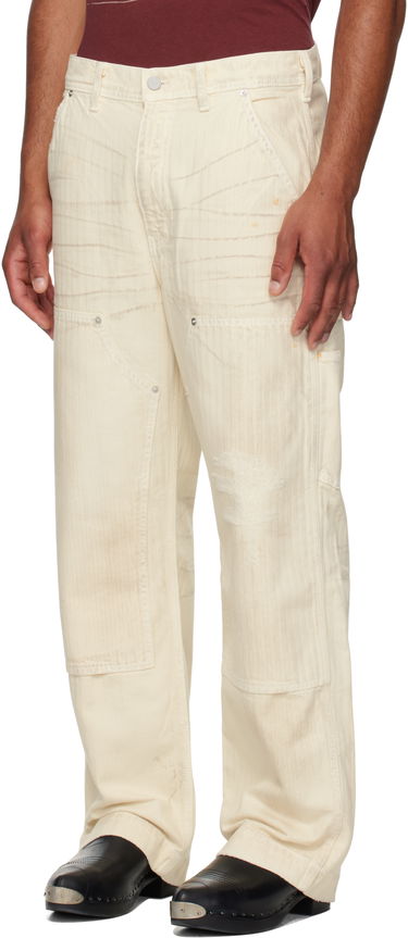 Hlače Enfants Riches Déprimés Enfants Riches Déprimés Double Knee Paint Denim Trousers Bijela | 050-409, 3