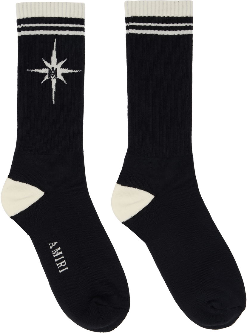 Čarape AMIRI AMIRI Starburst Socks Crna | AMACSK1021