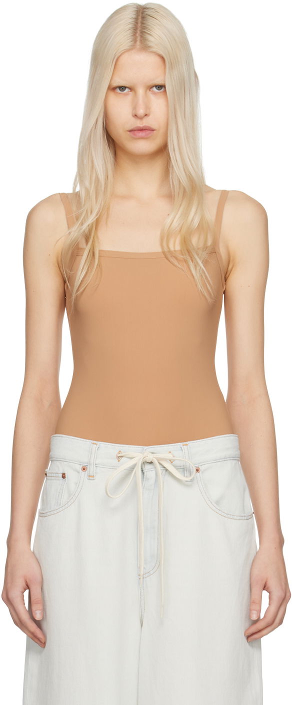 Body Maison Margiela MM6 Square Neck Bodysuit Bež | S52NA0060 S24625
