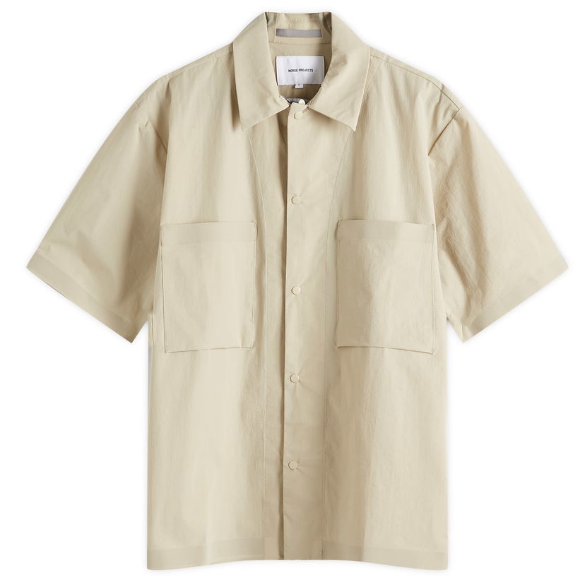 Košulja NORSE PROJECTS Norse Projects Hermann Travel Light Short Sleeve Shirt, Size Large Bež | N40-0824-0920