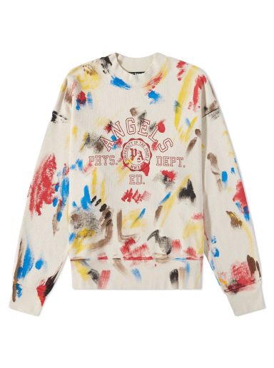 Džemper Palm Angels Printed College Logo Crewneck Bež | PMBA065S22FLE0020325