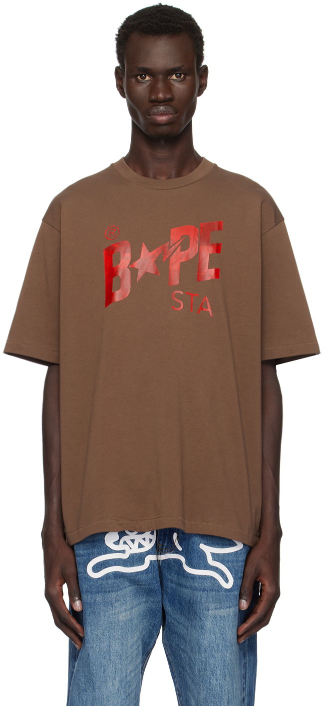 Majica kratkih rukava BAPE Sta Logo T-Shirt Smeđa | 001TEK801354M
