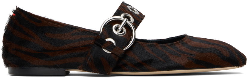 Njega cipela Aeyde Aeyde Uma Eyelet Mary-Jane Ballerina Flats Smeđa | A11-FL-RKLS08FL159-SS25-953-070