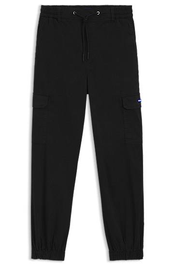 Cargo hlače BOSS Relaxed Fit Stretch Cotton Cargo Trousers Crna | 50511288