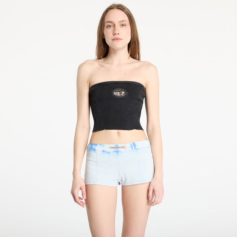 Crop top Diesel Diesel M-Clarksvillex-C Knitted Tube Top Crna | A14813_0AKBQ Black