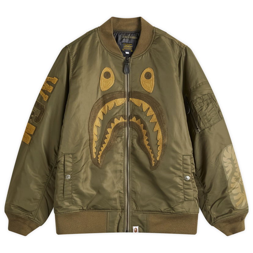 Bomber jakna BAPE Shark MA-1 Bomber Jacket Zelena | 001HJK801006M-OLD