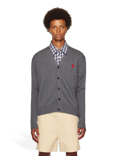 Džemper AMI Cardigan Siva | BFHKC001.001