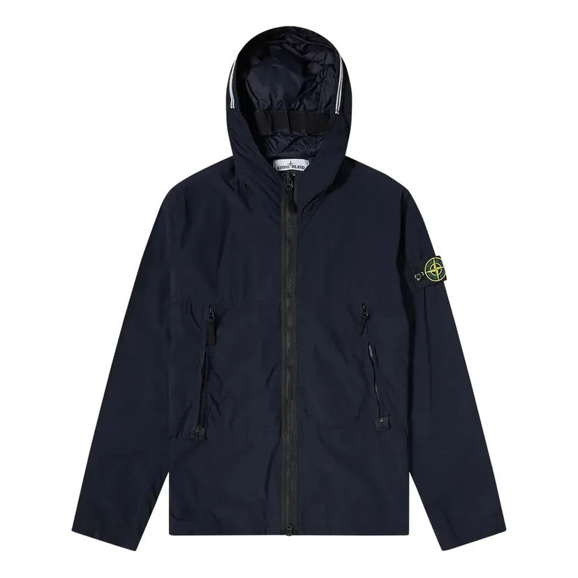 Vjetrovka Stone Island Nylon Garment Dyed Hooded Jacket Plava | 741540131-V0020