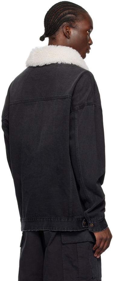 Jakna We11done Oversized Denim Jacket with Fur Collar Crna | WD-DJ2-24-363-U-BK, 2