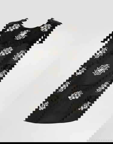 Haljina Dolce & Gabbana Dolce & Gabbana Jewel and Bow Embellished Shift Dress Crna | F60E9ZGDDIJS8400, 0