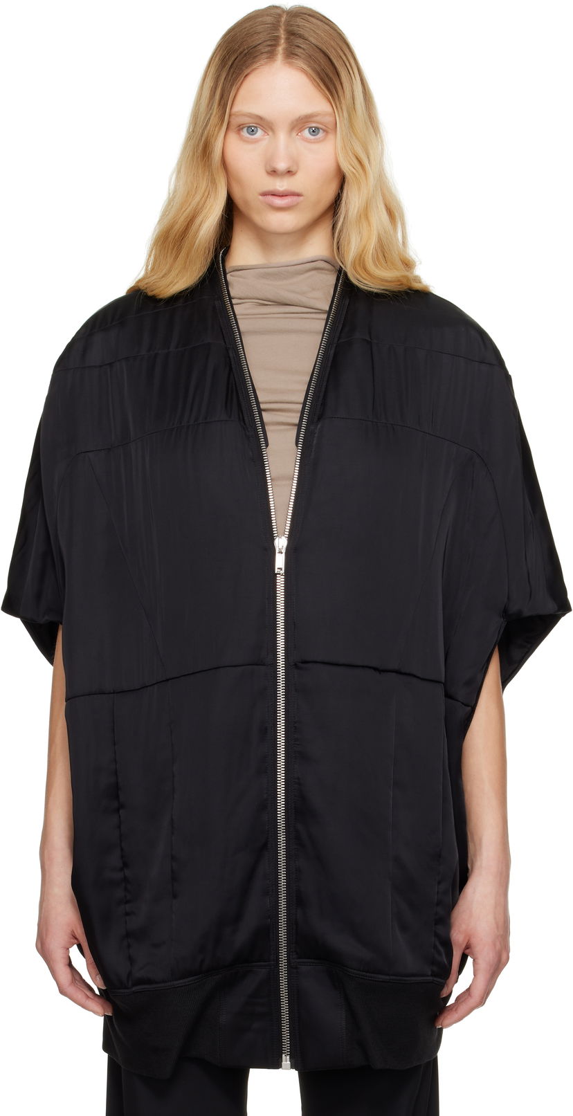 Prsluk Rick Owens Rick Owens Hollywood Girdered Bubble Bomber Jacket Crna | RP01E7739 SCH