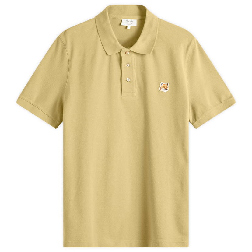 Polo majica MAISON KITSUNÉ Maison Kitsuné Fox Head Patch Regular Fit Polo Shirt Žuta | LM00208KJ7002-P357