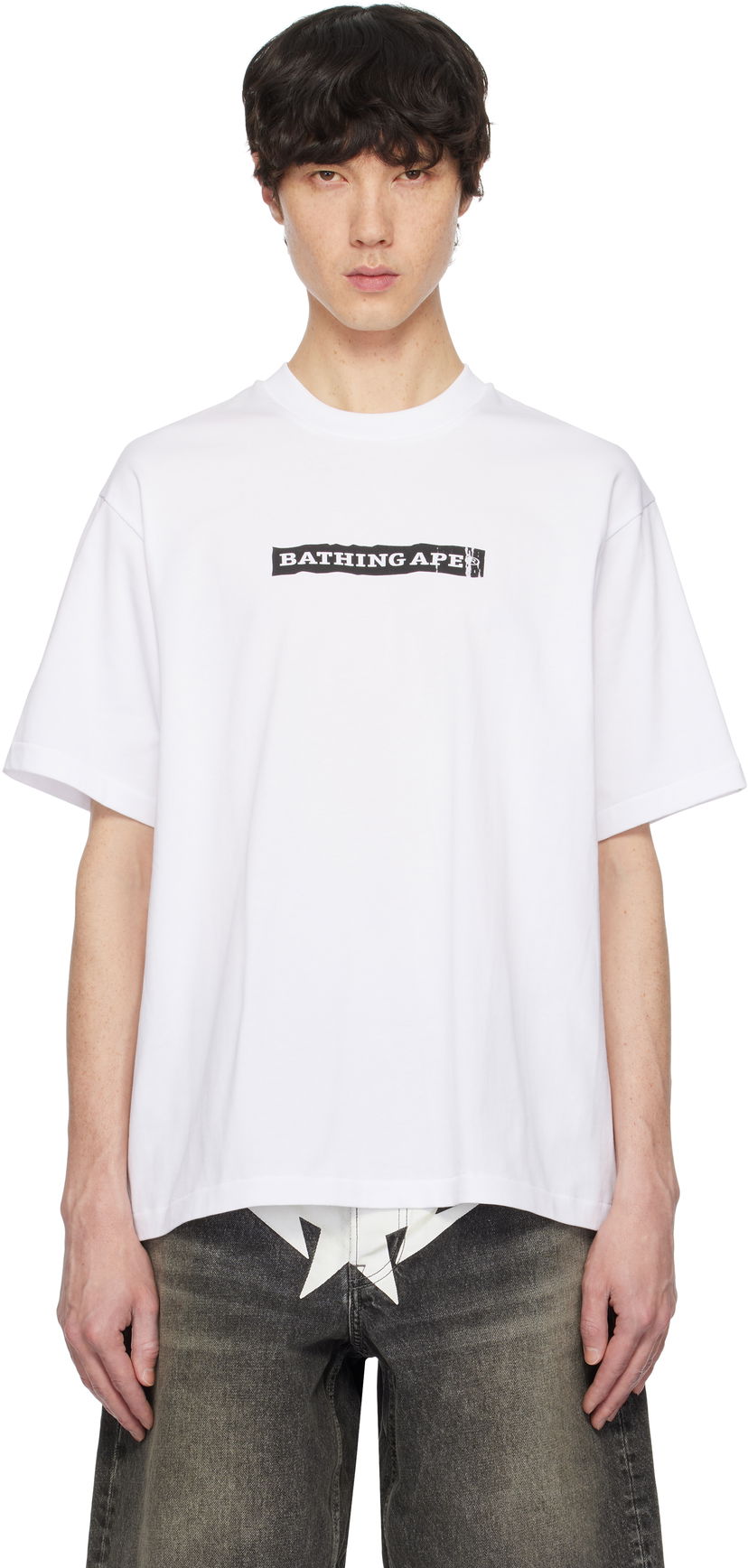 Majica kratkih rukava BAPE Stencil Logo Relaxed Fit T-Shirt Bijela | 001TEK801332M