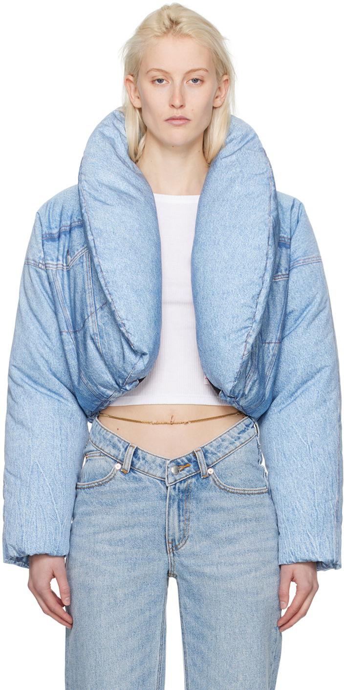 Jakna Alexander Wang Cropped Down Jacket Plava | 1WC1242521