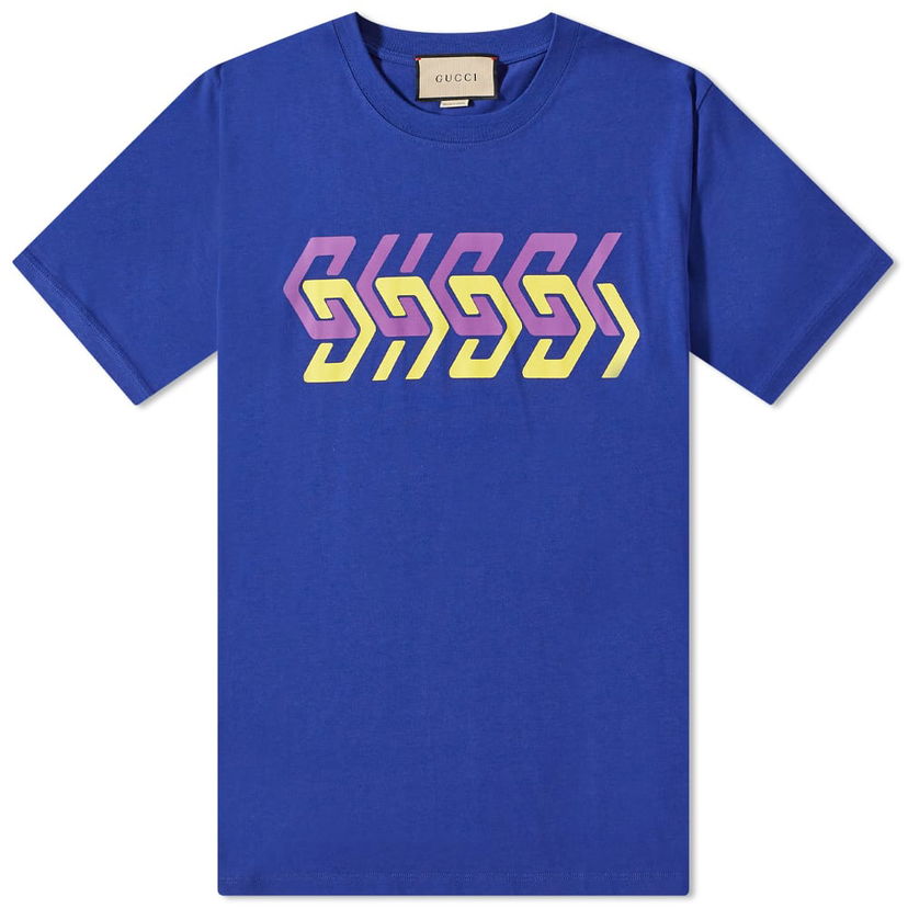 Majica kratkih rukava Gucci Gucci Geometric Block Logo T-Shirt Plava | 616036-XJDV9-4120