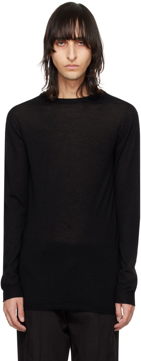 Džemper Rick Owens Slim-Fit Crewneck Sweater Crna | RU01D3622 WS