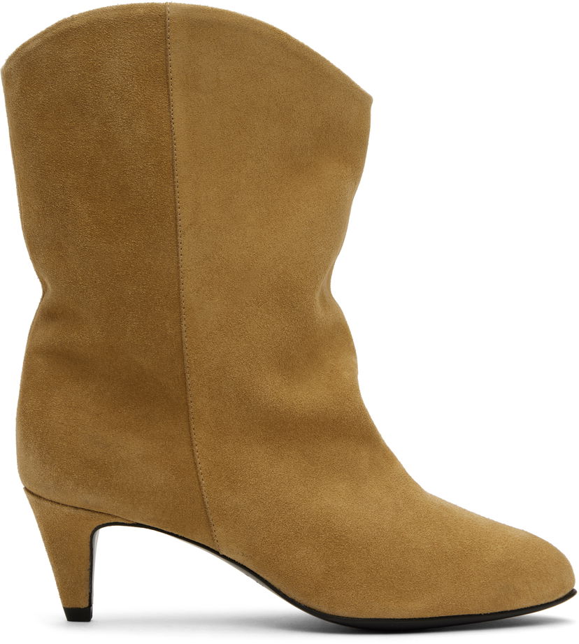 Njega cipela BY FAR BY FAR Osage Suede Kitten Heel Boots Bež | MWFBO067SU002BR046PL