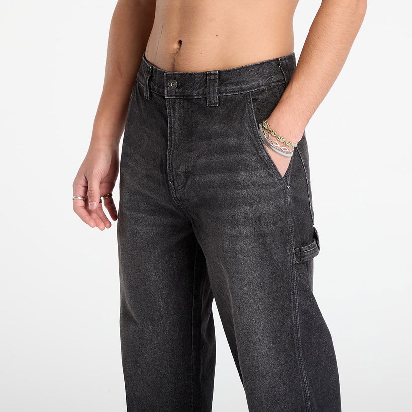 Jeans Dickies Carpenter Loose Straight Stevensville Jeans Crna | 0A863T-BLACK-WSH-FADED