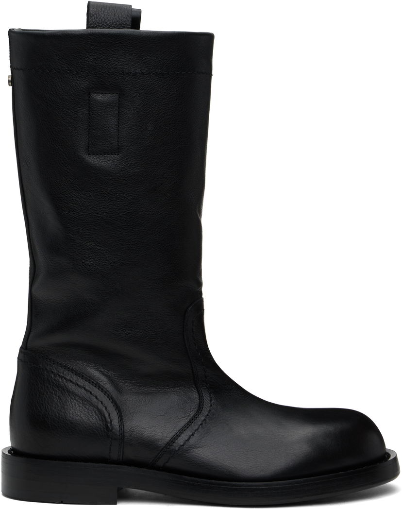 Kabanica Ann Demeulemeester Ann Demeulemeester Bente Leather Boots Crna | 2510-M-C32-LT157-099