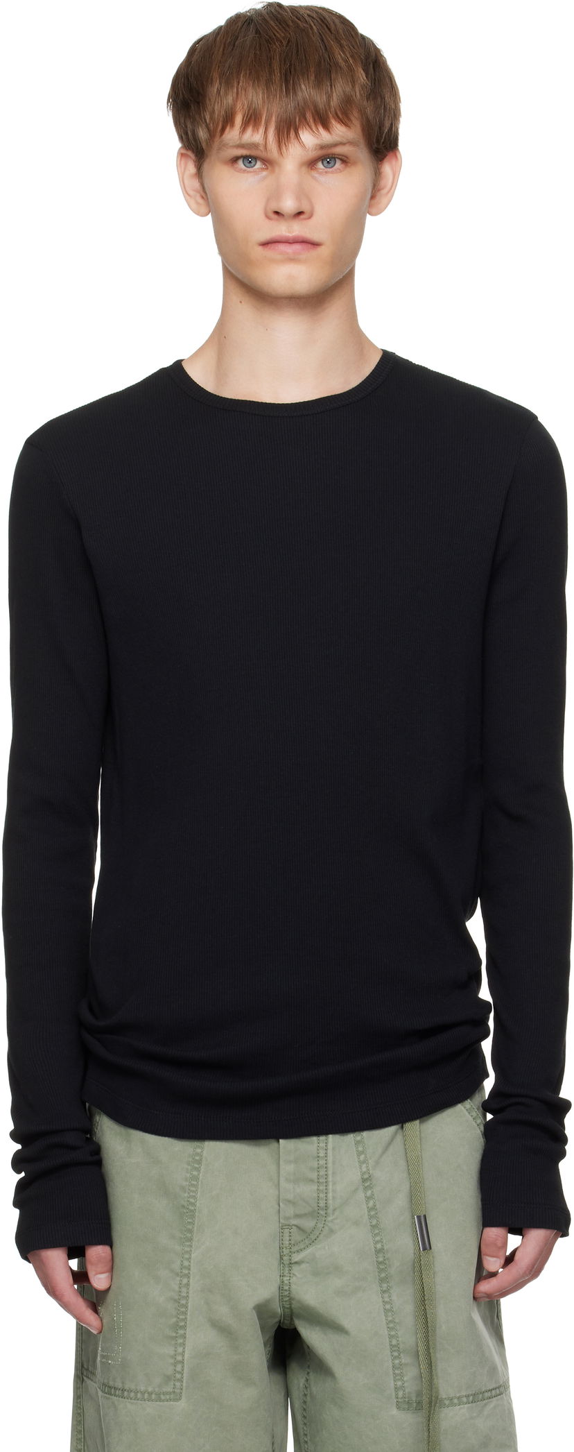 Majica kratkih rukava Ann Demeulemeester Ann Demeulemeester Greg Thermal Long Sleeve T-Shirt Crna | B0011646-FA659-099