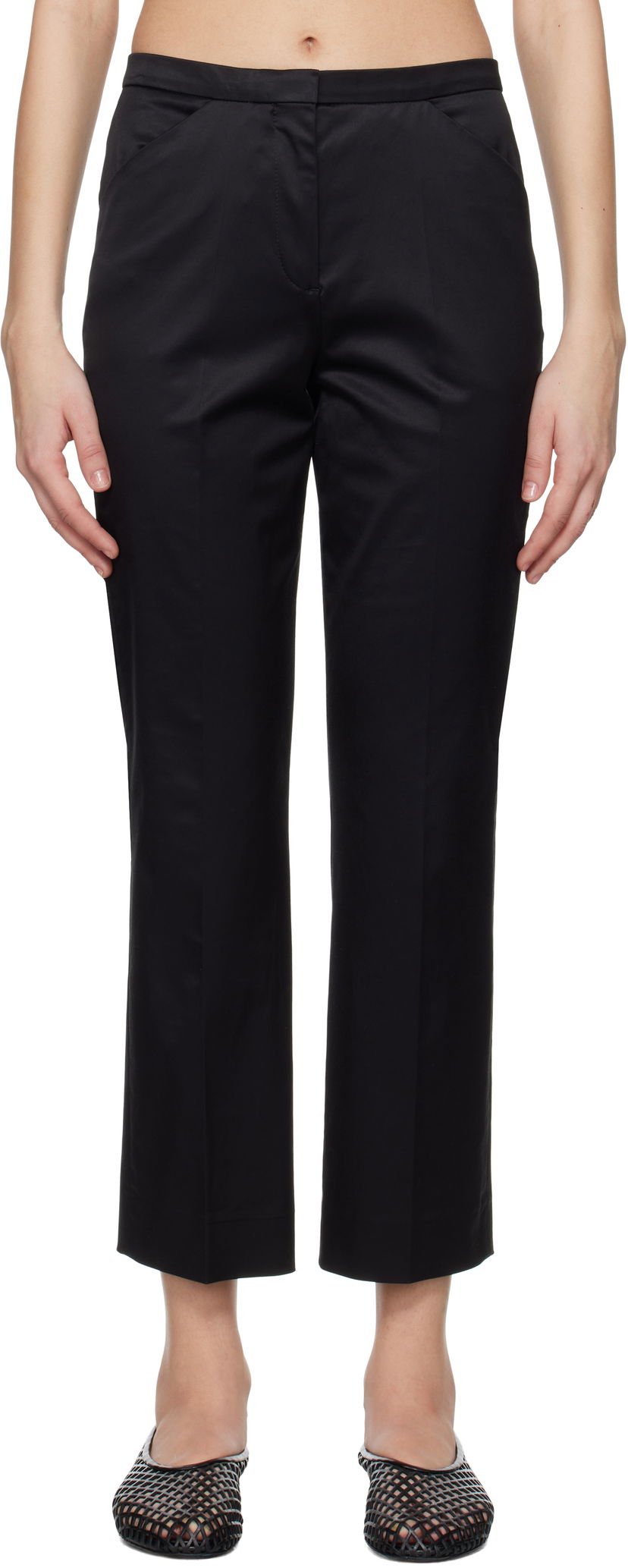 Hlače TOTEME TOTEME Cropped Straight Trousers Crna | 252-WRB0248-FB0391