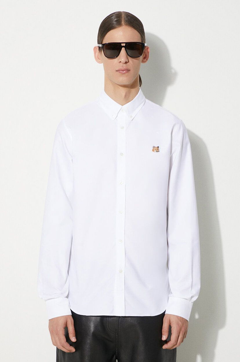 Košulja MAISON KITSUNÉ Maison Kitsuné Mini Fox Head Classic BD Shirt - Regular Fit Button-Down Bijela | MM00413WC2010