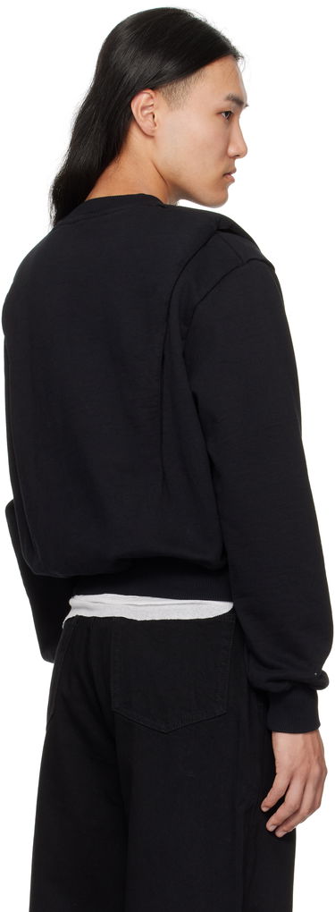 Dukserice Han Kjøbenhavn Han Kjobenhavn Collared Crewneck Sweatshirt Crna | M-134680, 2