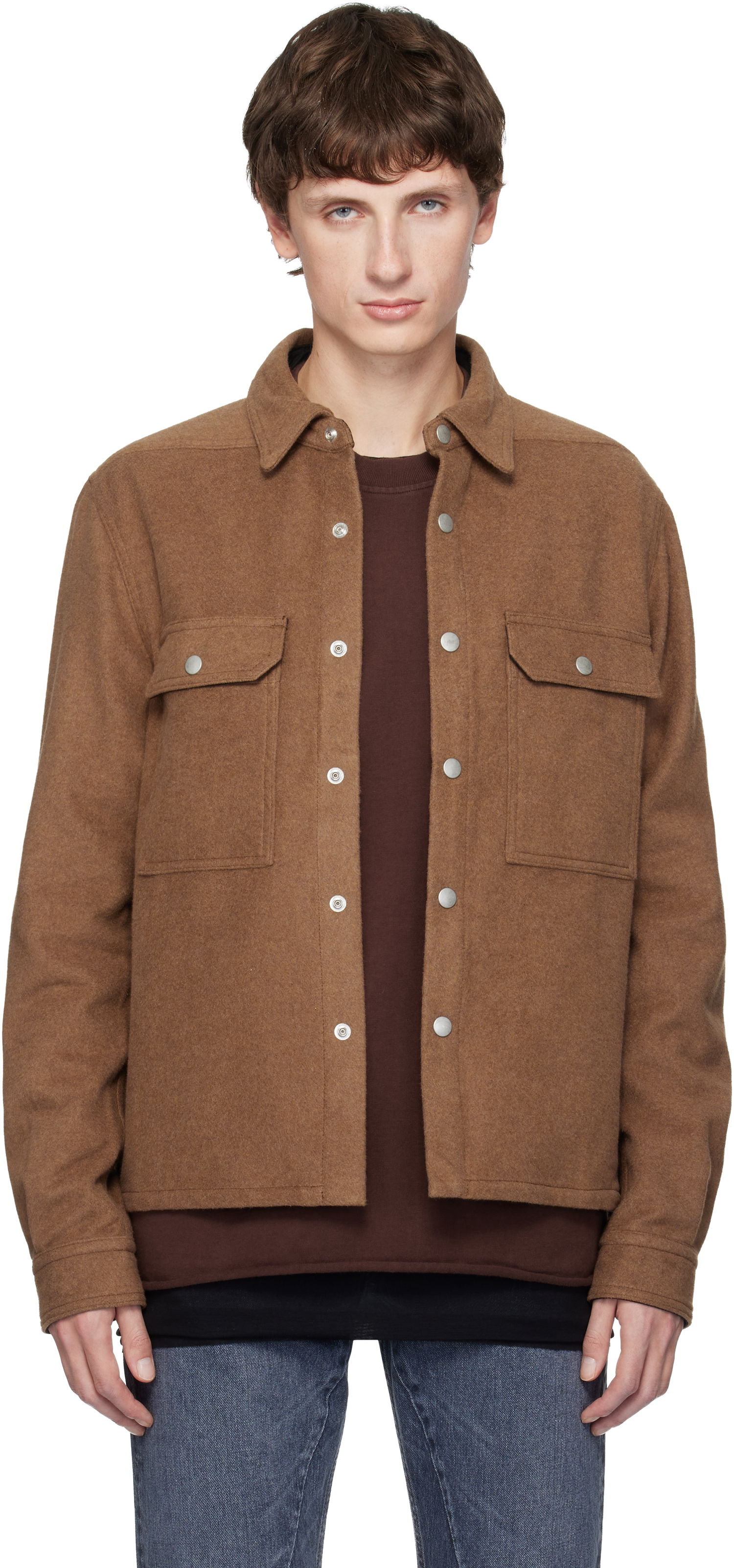 Jakna Rick Owens DRKSHDW Concordians Cropped Overshirt Smeđa | DL02E2299 CFRTJP, 0