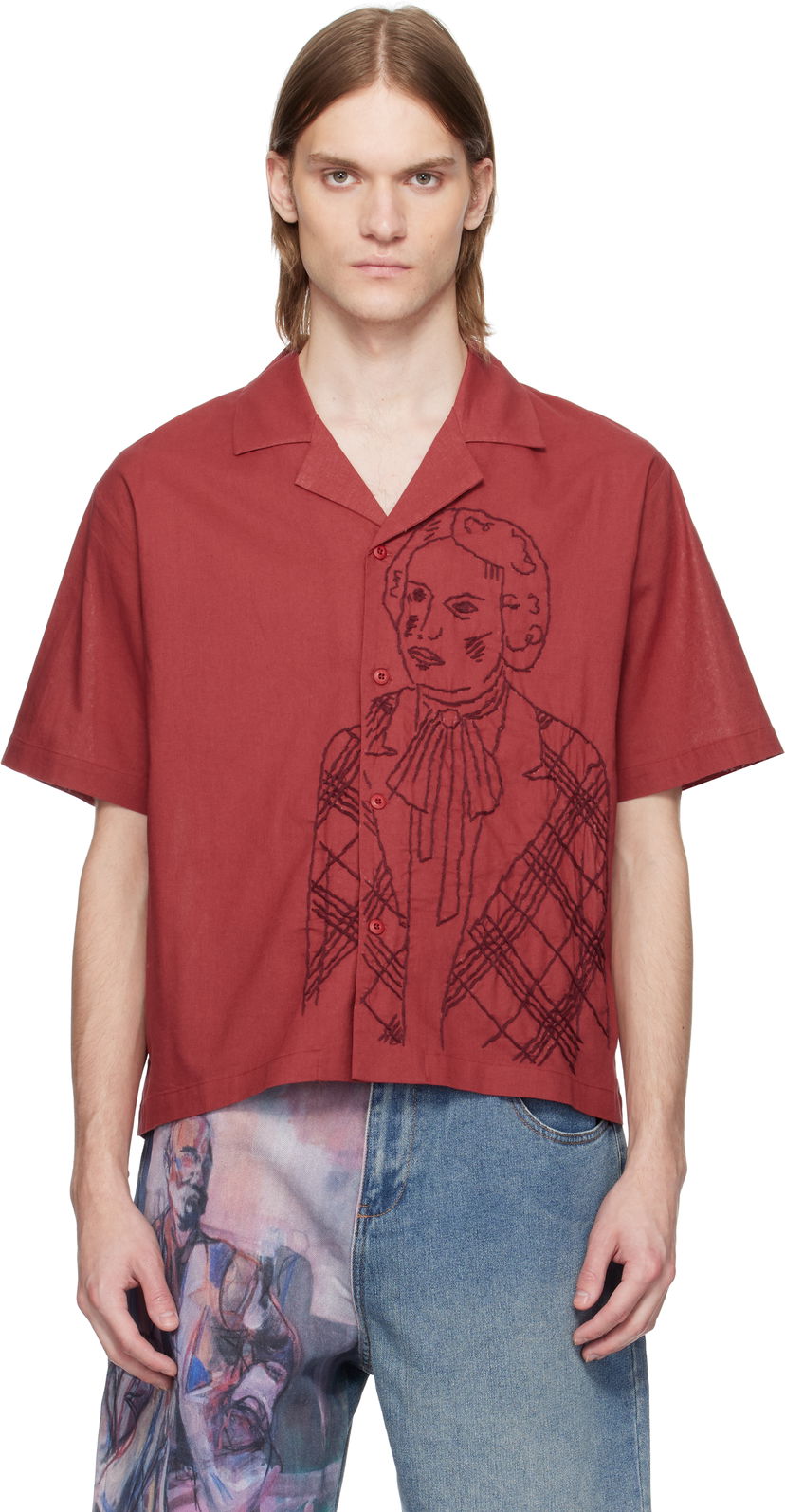 Košulja KidSuper KidSuper Hand Stitched Shirt Crvena | SS25-SST-05