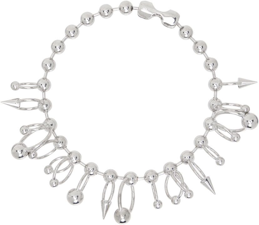 Narukvica Jean Paul Gaultier Jean Paul Gaultier 'The Ball' Silver-Tone Ball Chain Necklace Metalik | 24/25-U-CO013-X053-91
